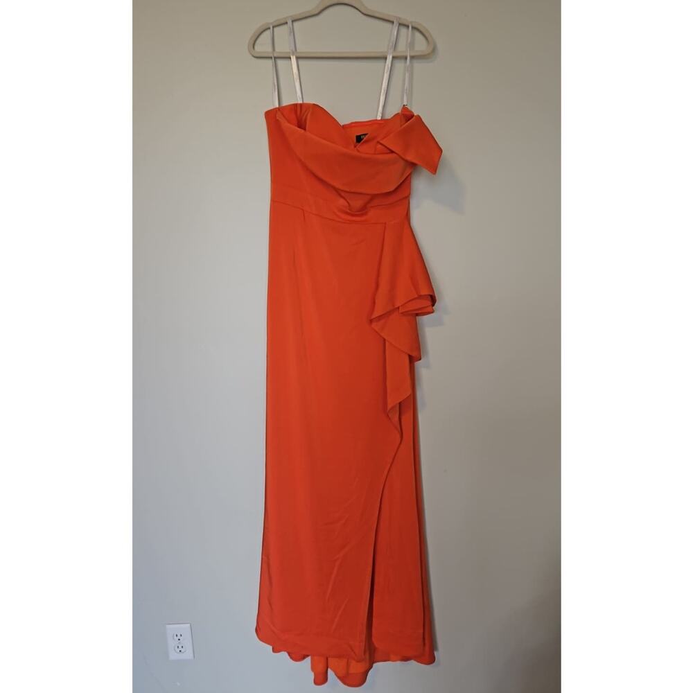 Terani Couture 251E4266 Asymmetric Ruffled Peplum Gown – Size 10 - Picture 2 of 8